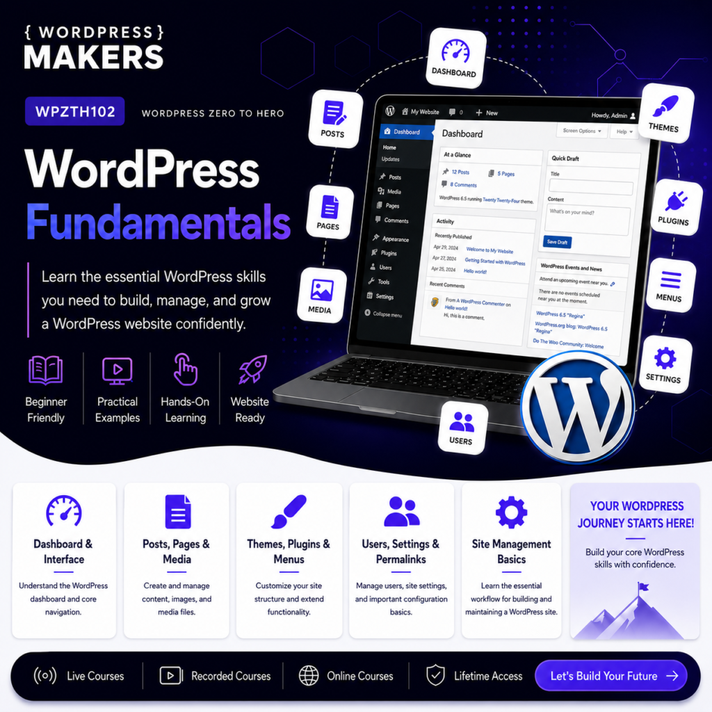 WPZTH102: WordPress Zero to Hero – WordPress Fundamentals